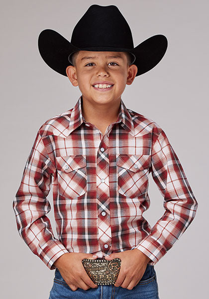 ROPER BOYS WESTERN SHIRT RED P