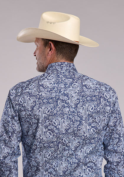 Mens Blue Western Shirt