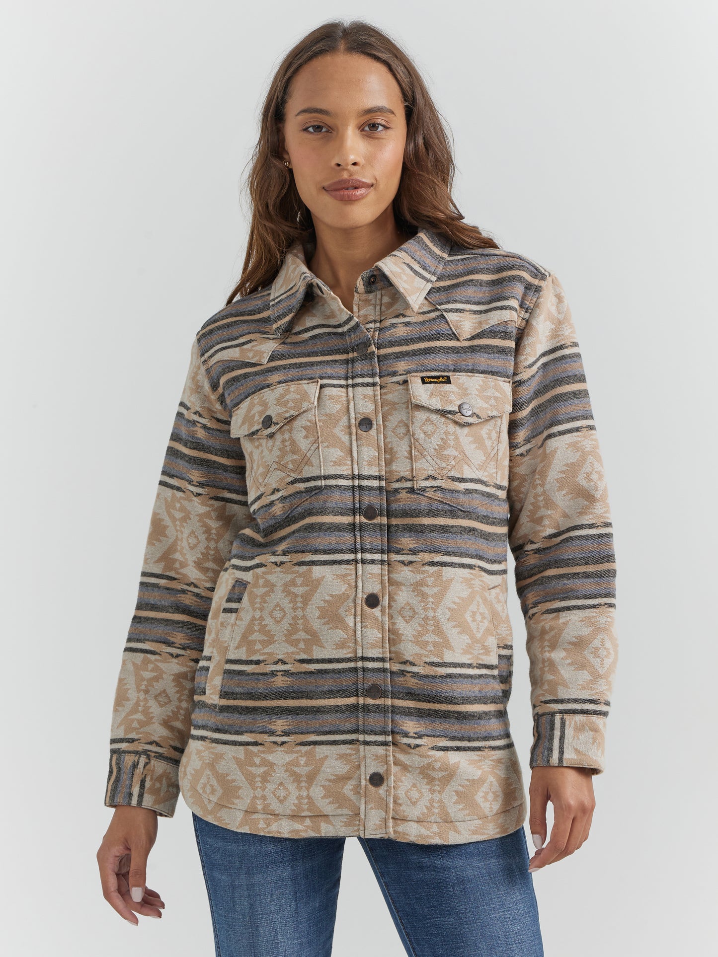 Ladies Southwestern Print Shacket
