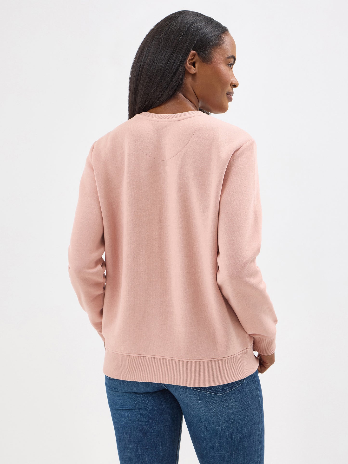 Ladies Crewneck Sweater - Misty Rose
