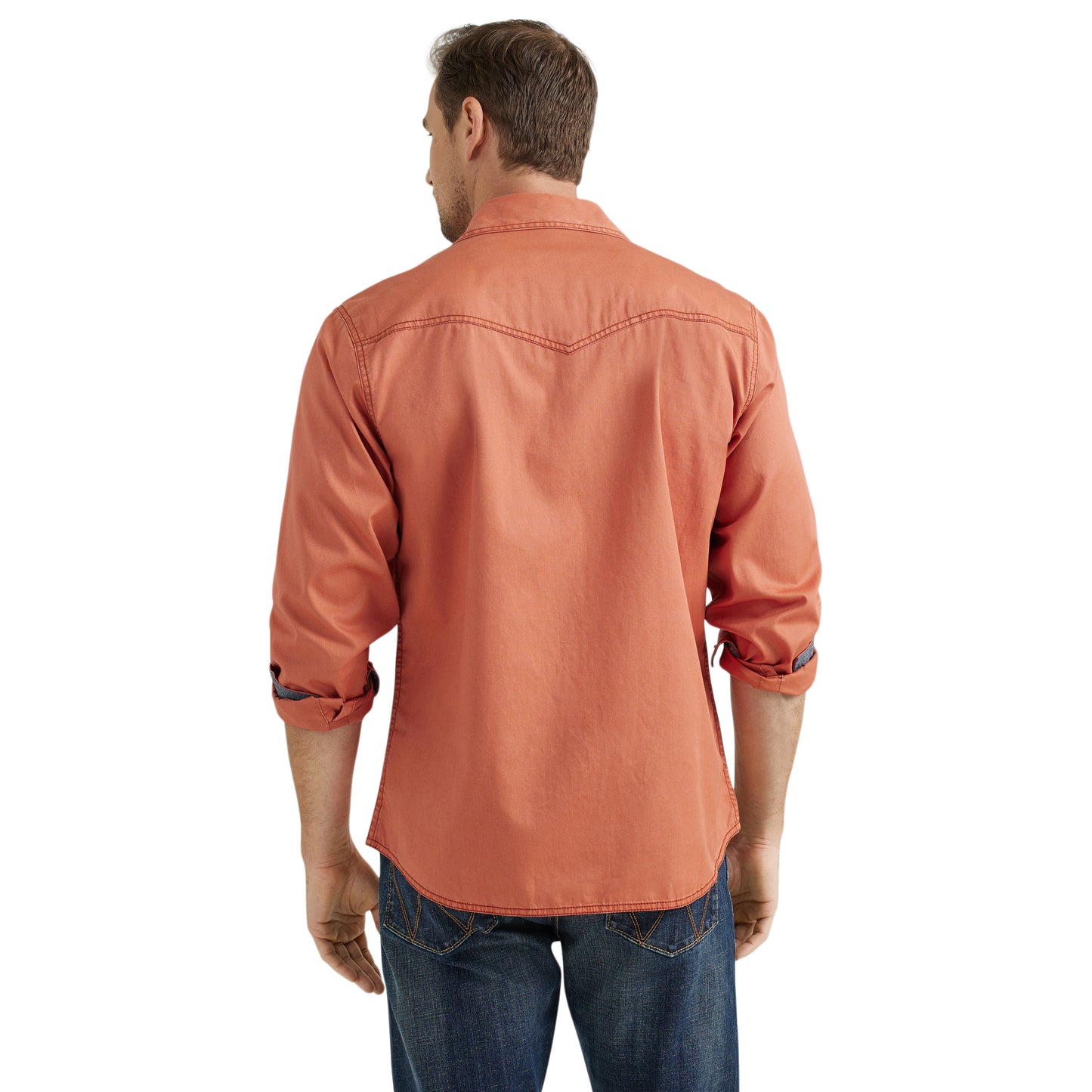 Men's Modern Fit Retro Western Shirt - Rust