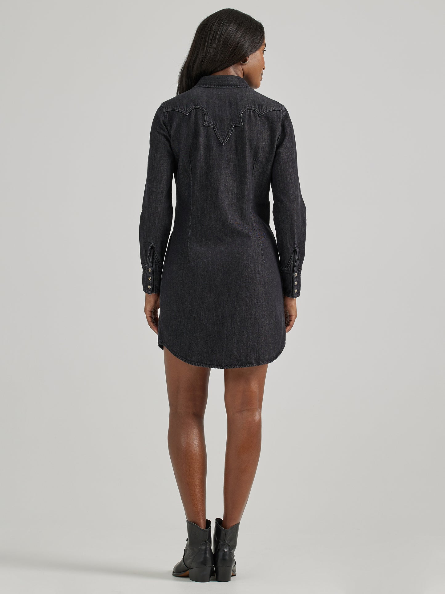 Ladies Denim Dress - Black