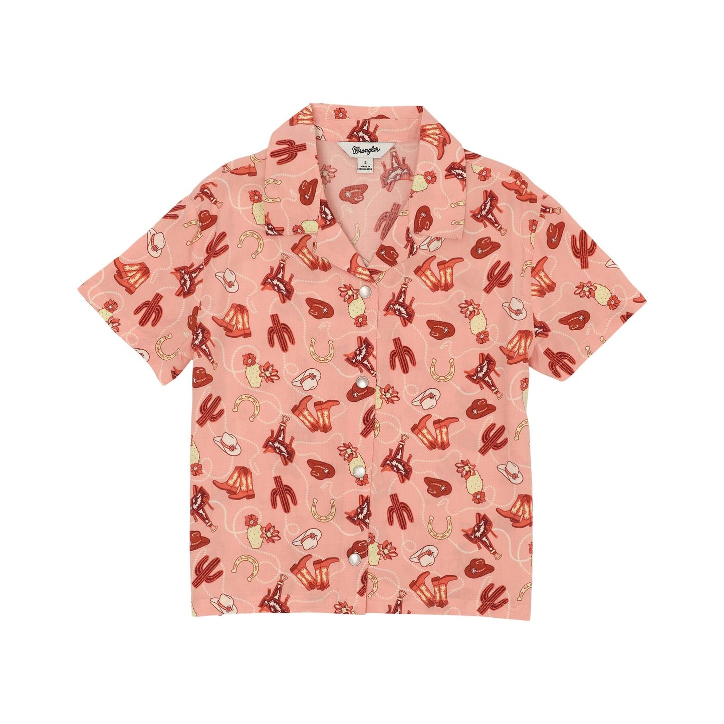 Girls Button Up Short Sleeve