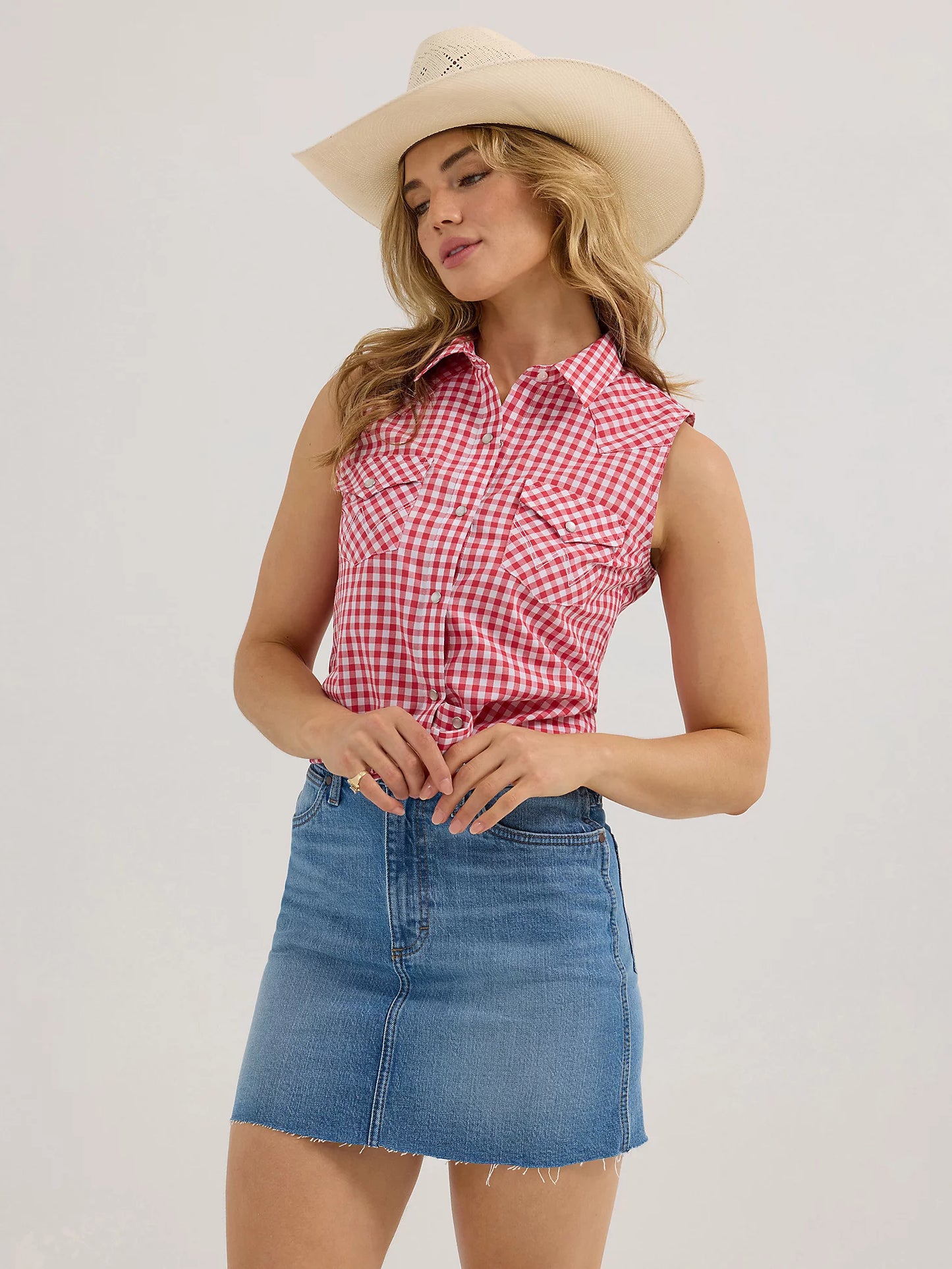 Ladies Sleeveless Western Shirt