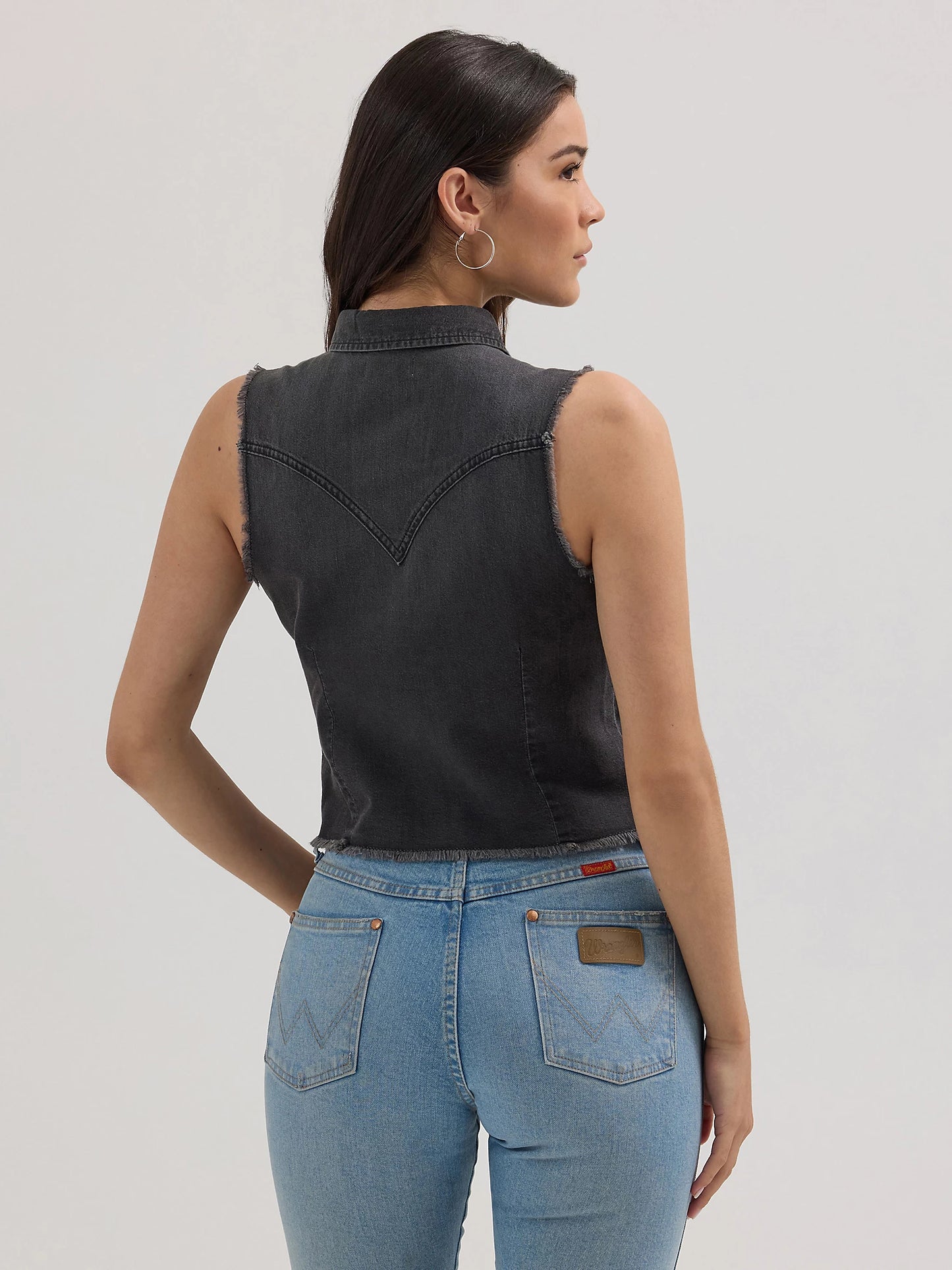 Ladies Cropped Sleveless Western