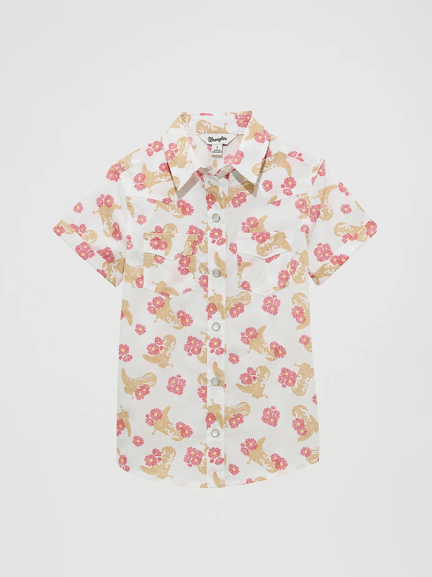 Girls Short Sleeve Western Shirt
