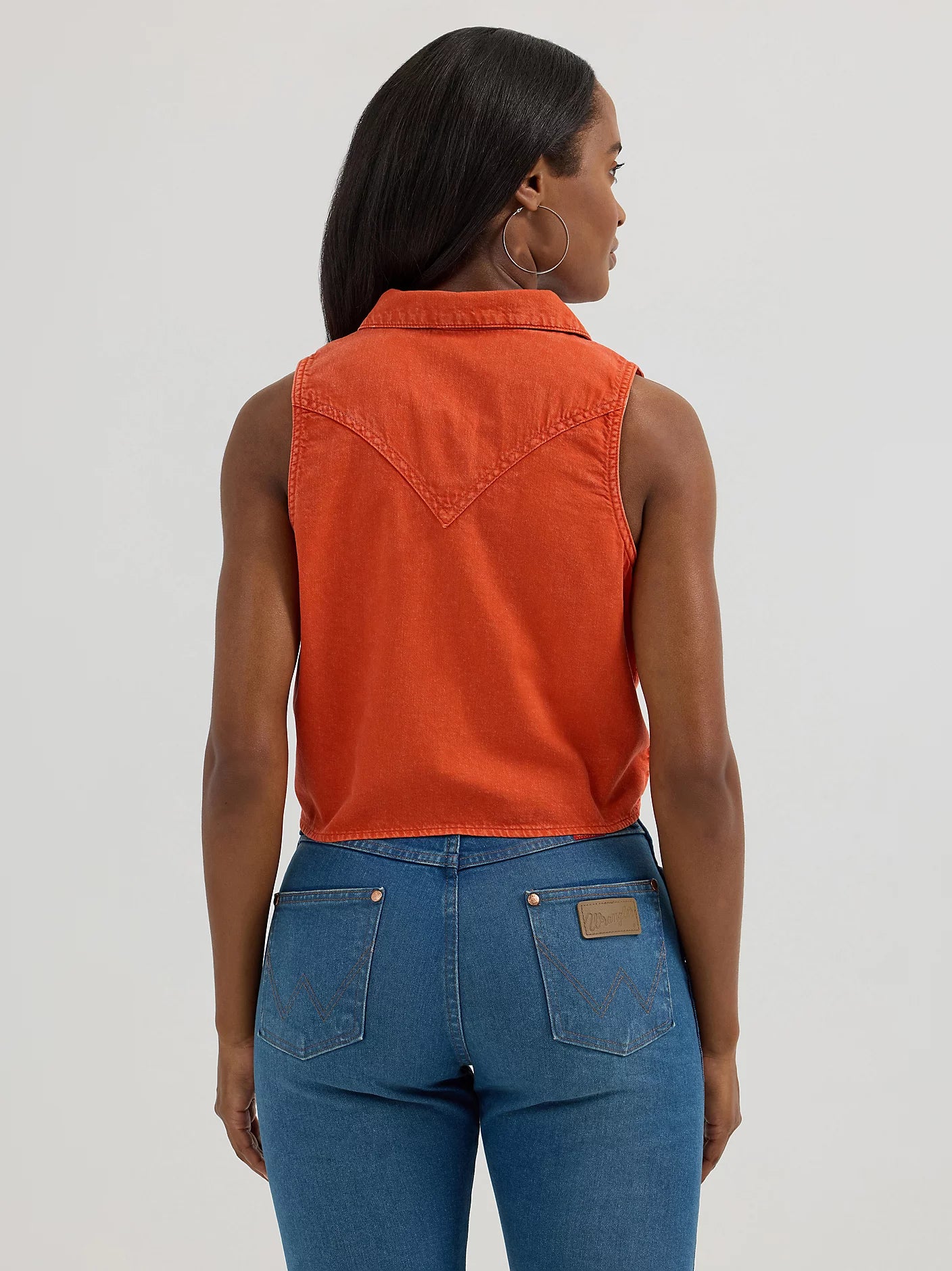 Ladies Cropped Sleveless Western