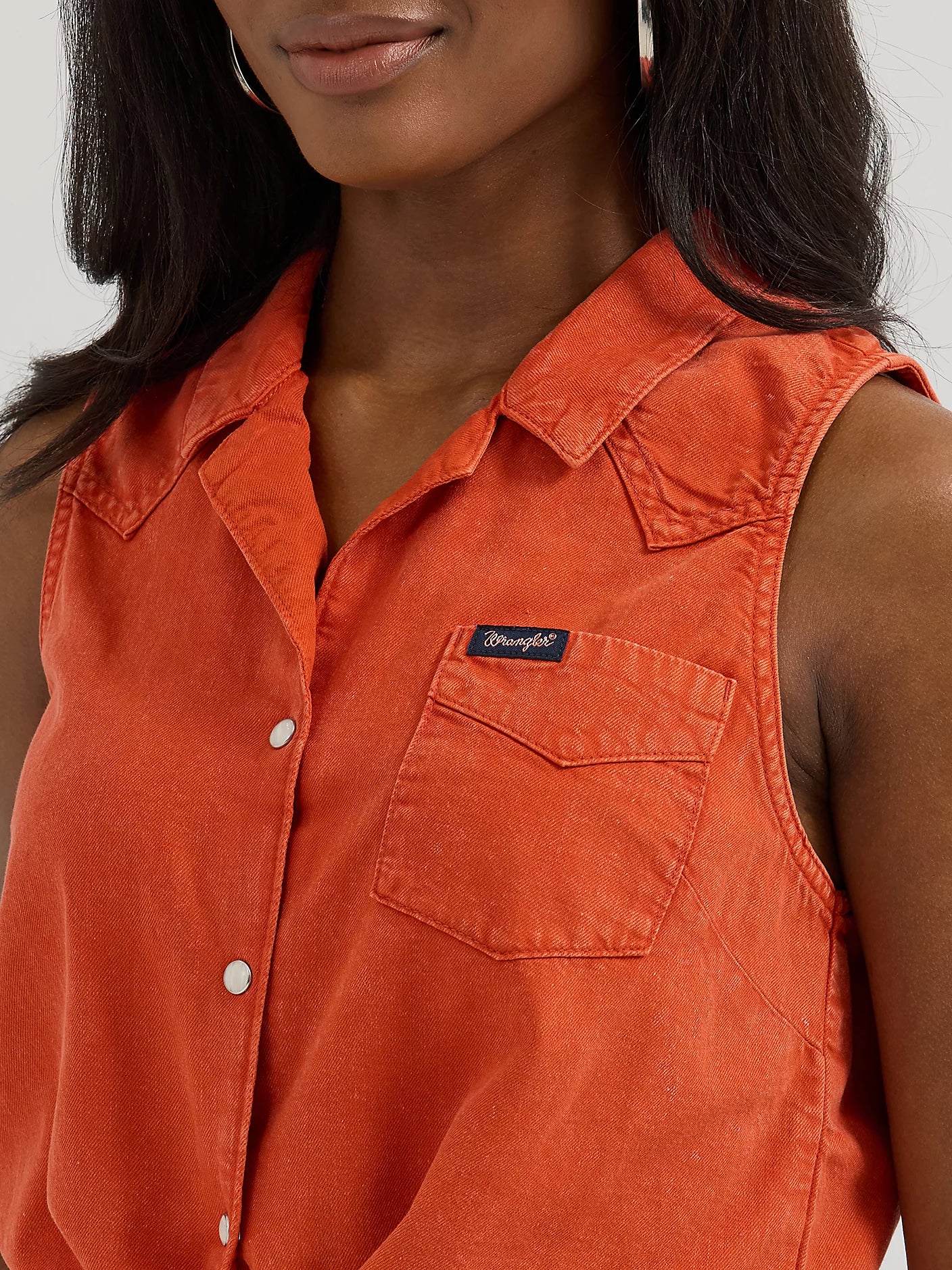 Ladies Cropped Sleveless Western
