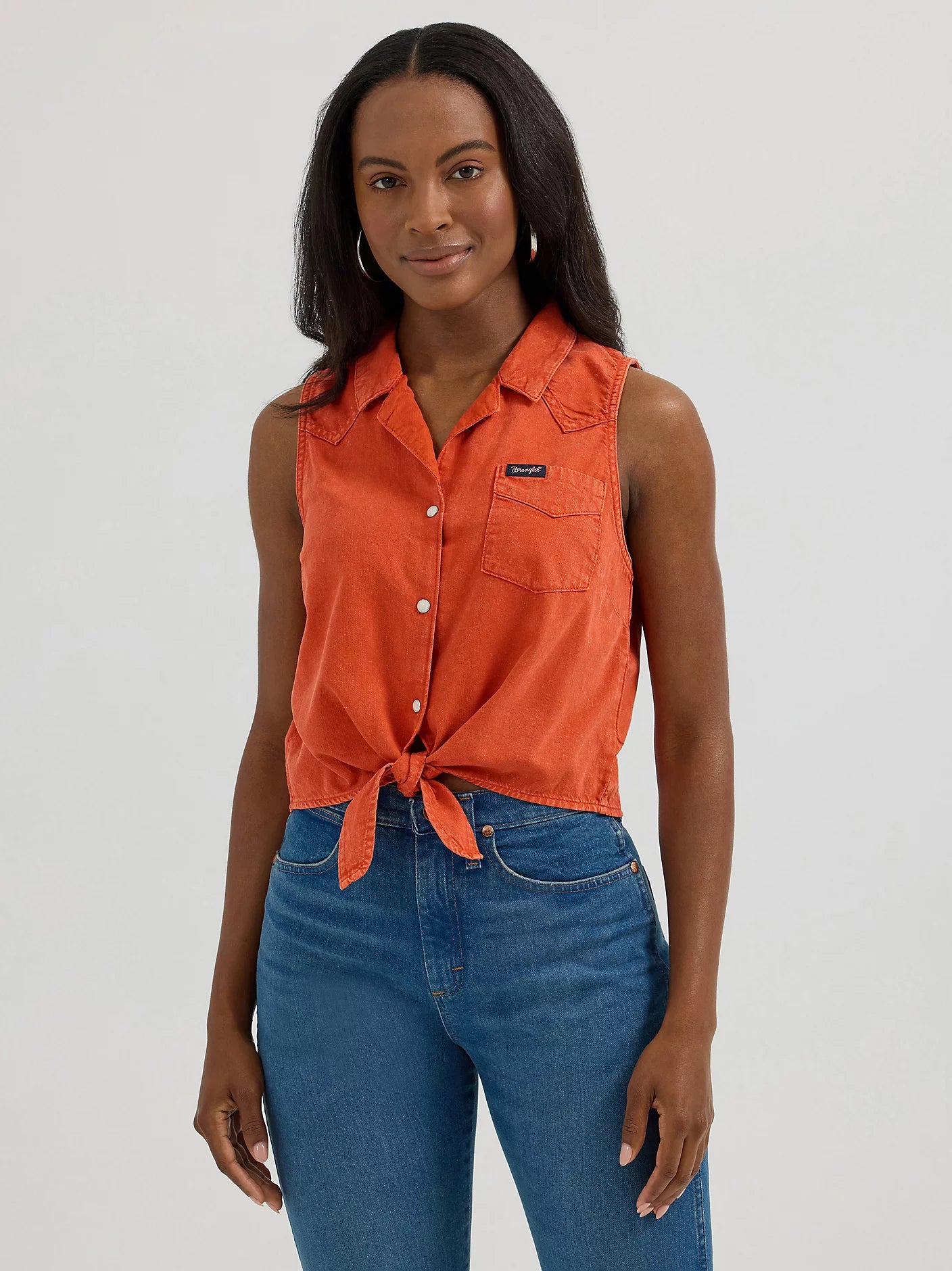 Ladies Cropped Sleveless Western