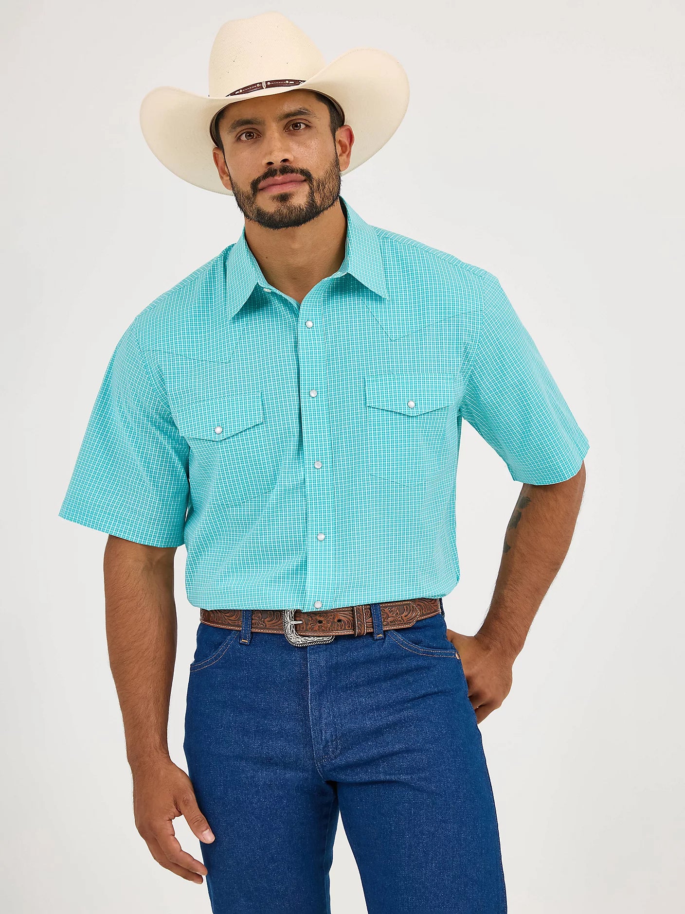 Men's Wrinkle Resist Short Sleeve Western