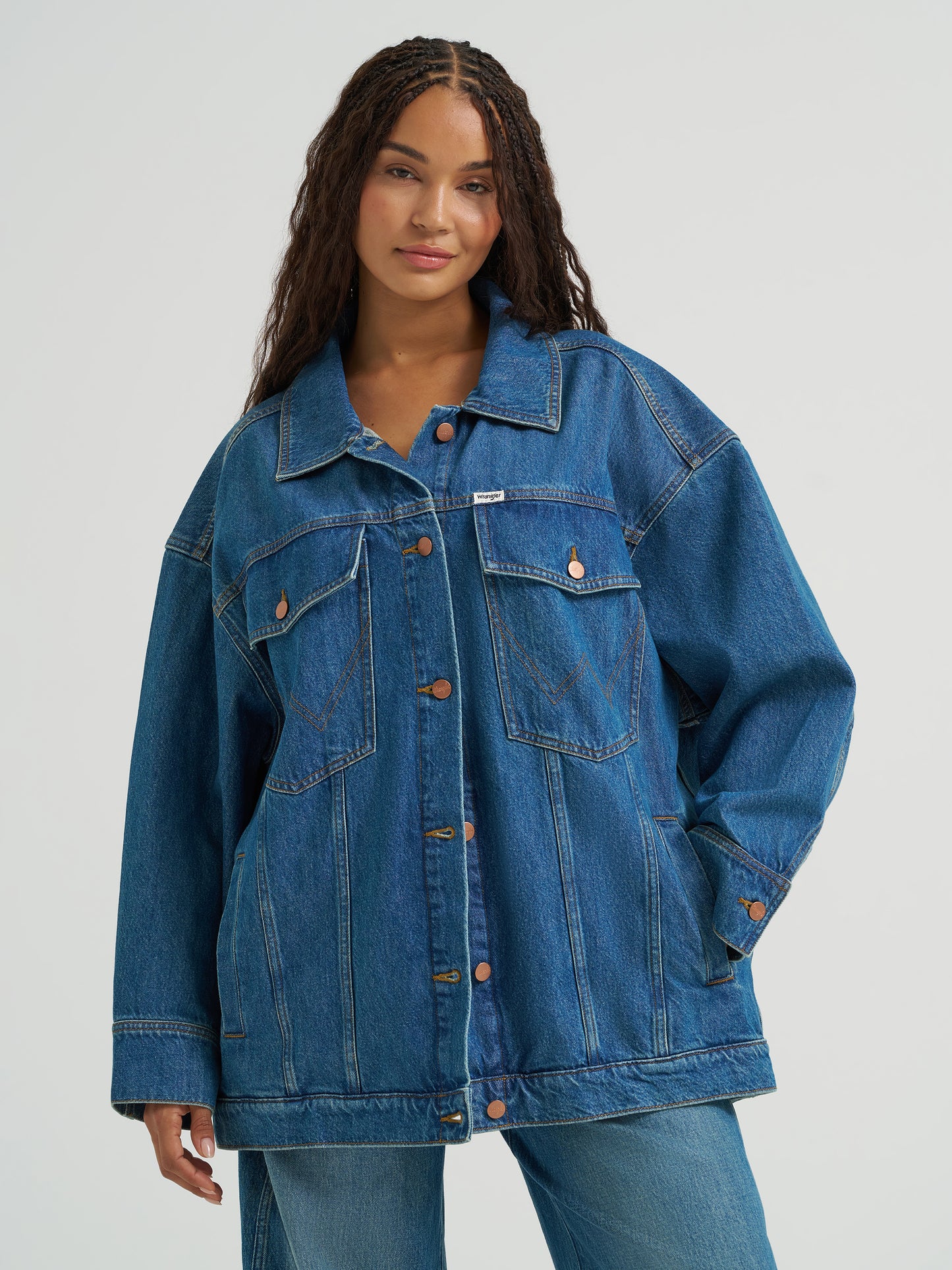 Ladies Oversized Trucker Jacket
