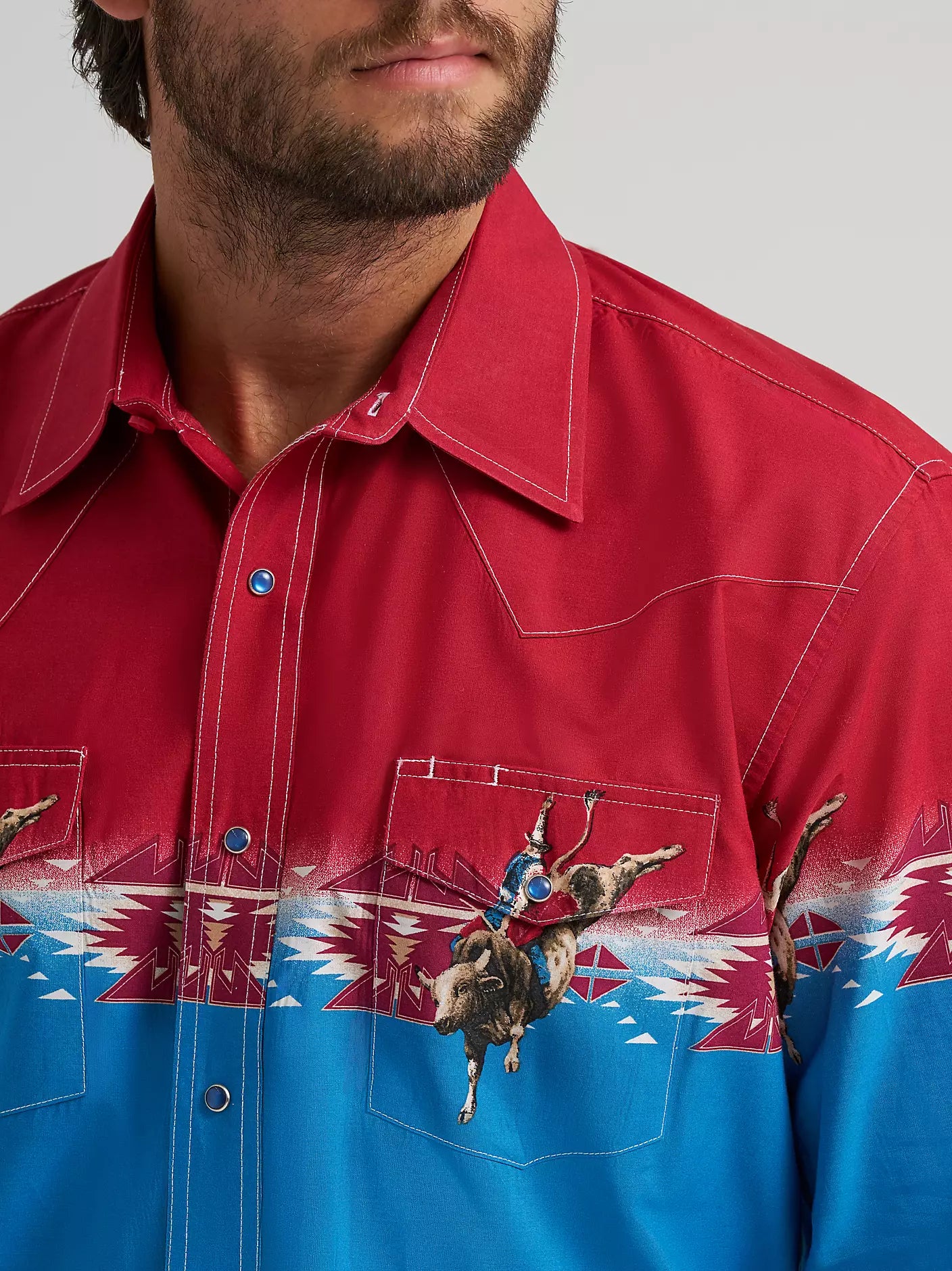 Men's Checotah® Long Sleeve Western Snap Horizontal Print Shirt