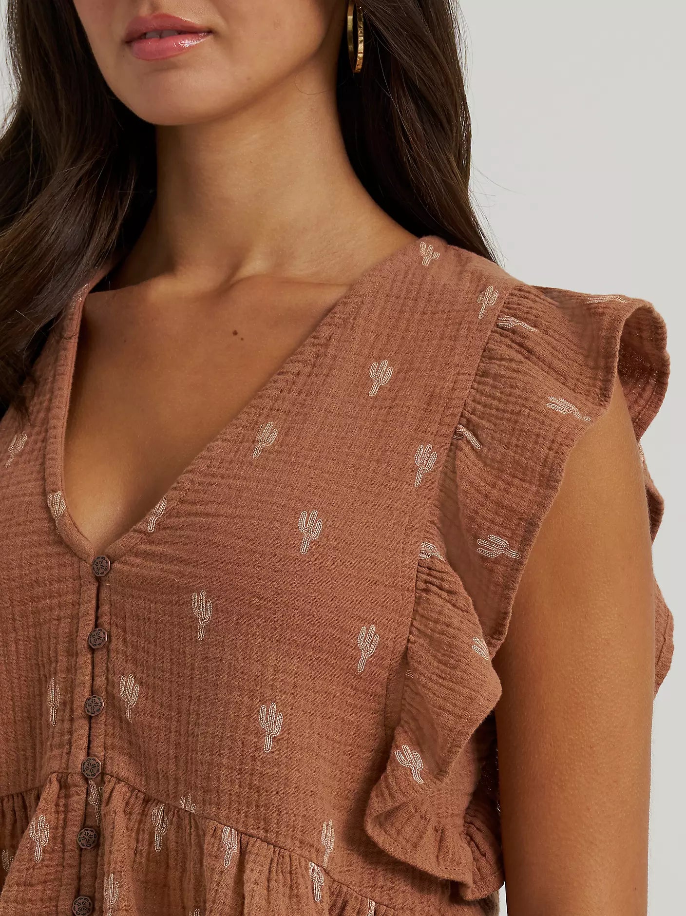 Gauzy Flutter Sleeve Blouse