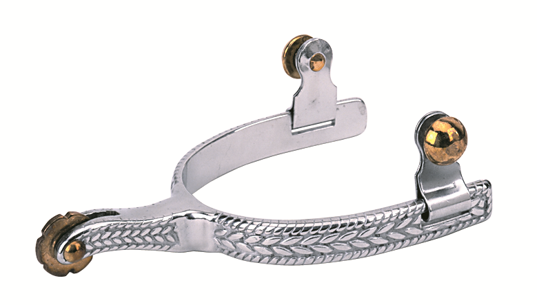 Men's Roping Spurs with Engraved Band