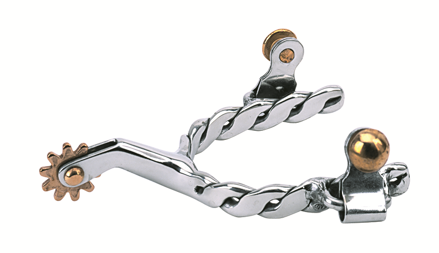 Roping Spurs with Twisted Band