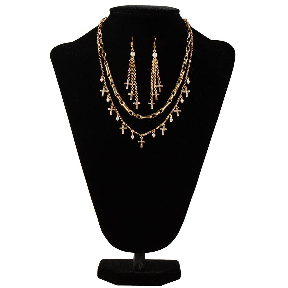 Gold Cross Jewelry Set