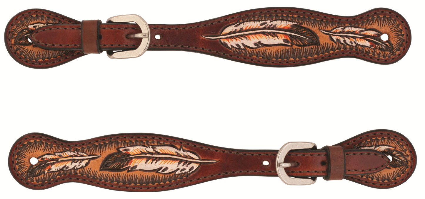 Turquoise Cross Coco Feather Spur Straps