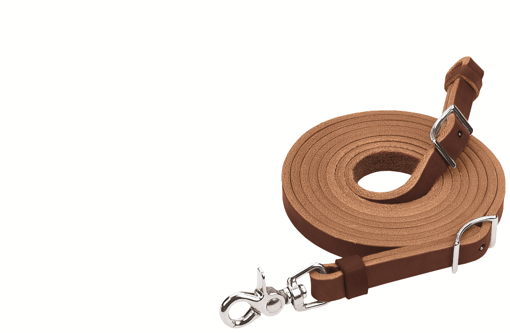 Horizons Flat Roper Rein, Scissor Snap and Conway Adjustments, 5/8" x 8'