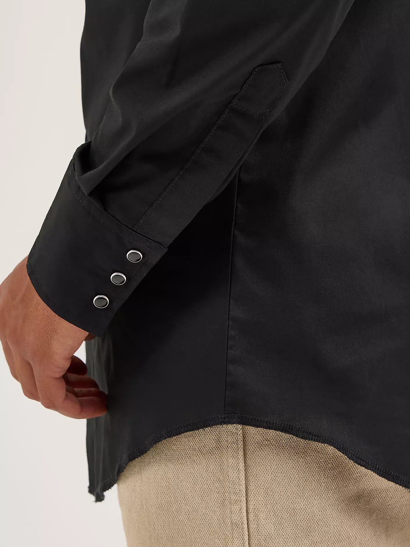 Long Sleeve Solid Broadcloth Western Snap Shirt