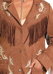Ladies Microsede Fringe Jacket