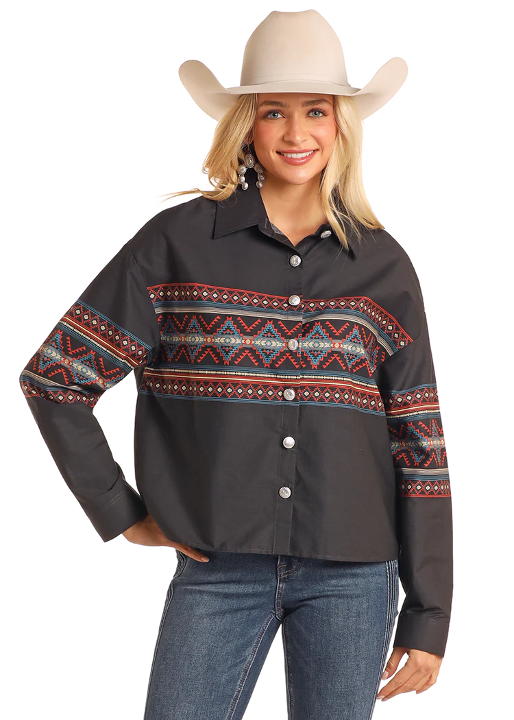 Ladies Aztec Border Shirt