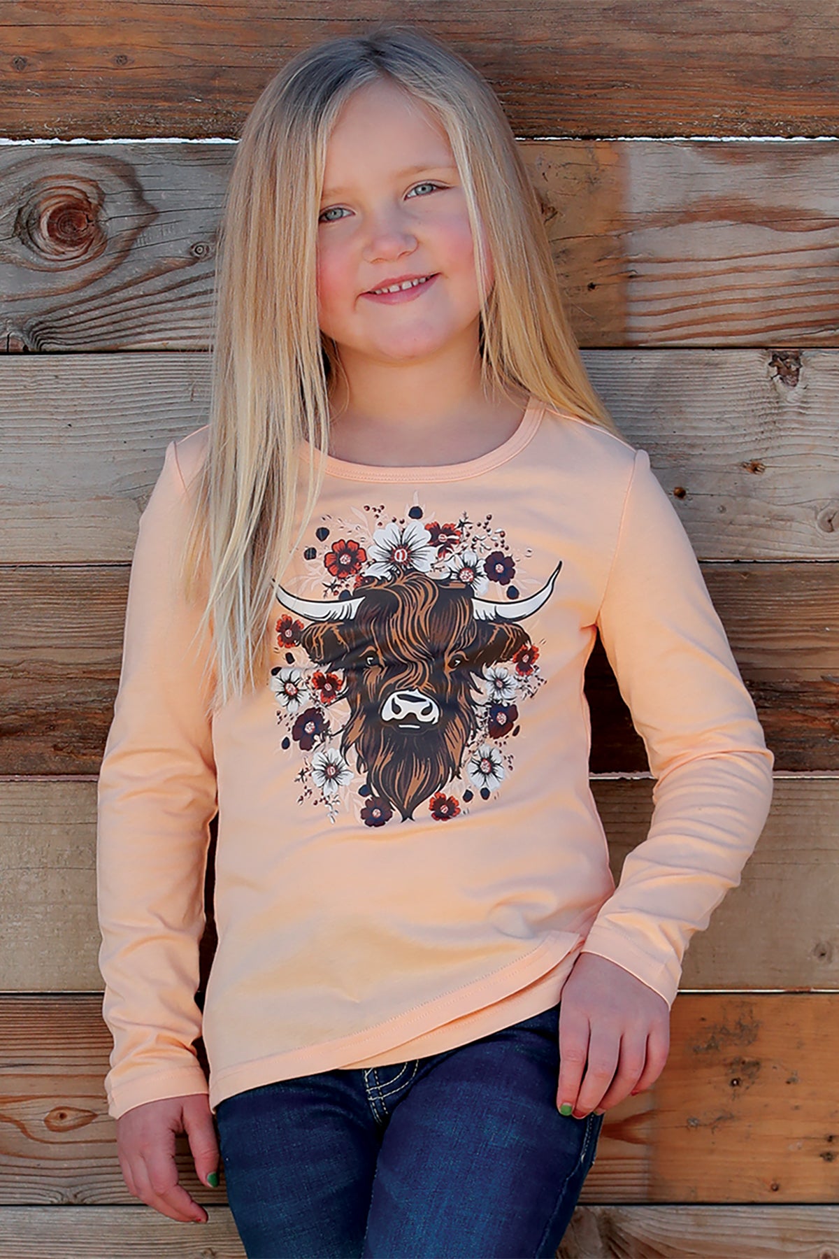 Girls Longsleeve T-Shirt - Highland Cow