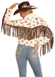 Faux Fur Jacket with Fringe