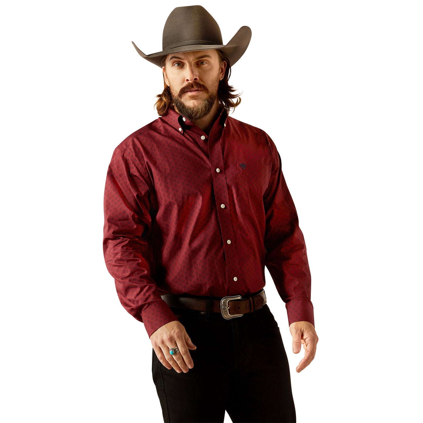 Men's Wrinkle Free Classic Fit Western Shirt