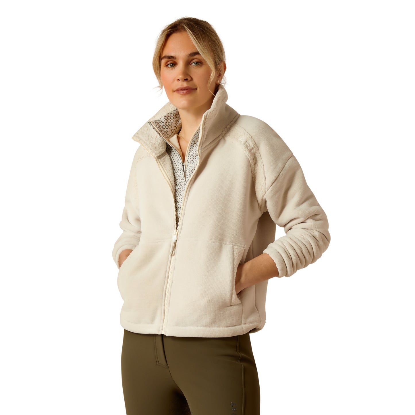 Ladies Full Zip Sweatshirt - Sand