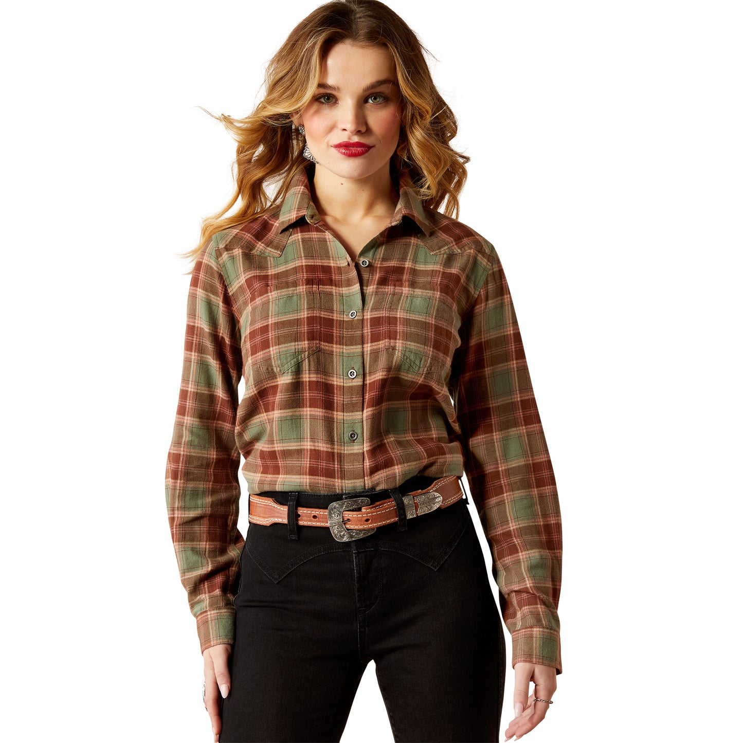Women's Billie Jean Western Shirt - Oakwood Plaid