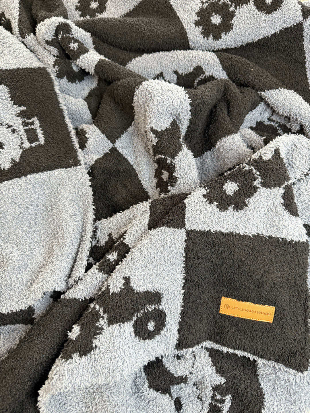 Checkers And Tractors Plush Blanket