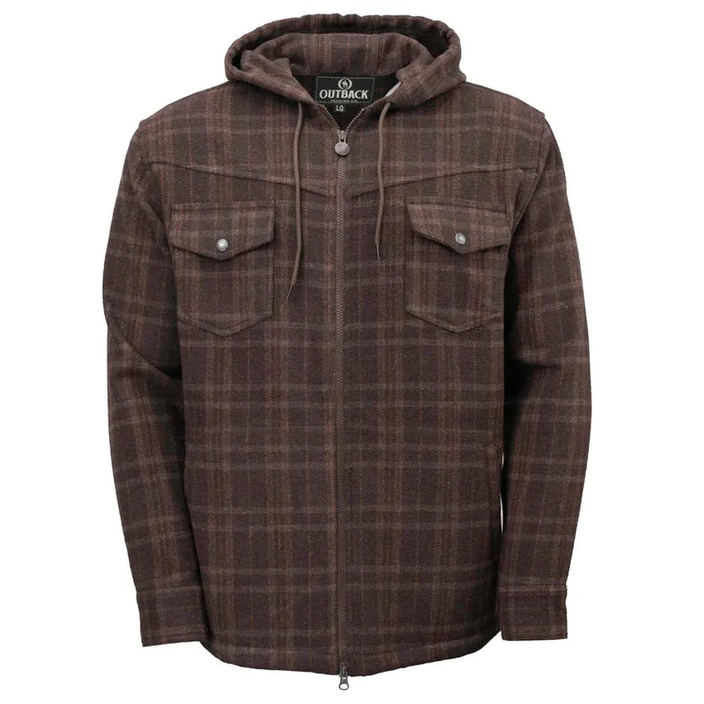 Outback MEN’S Brown Plaid Hoodie