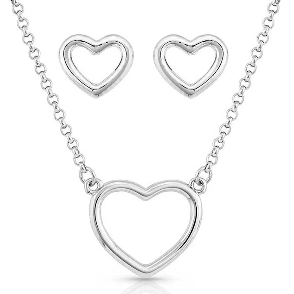 Clear Reflection of Love Heart Jewelry Set