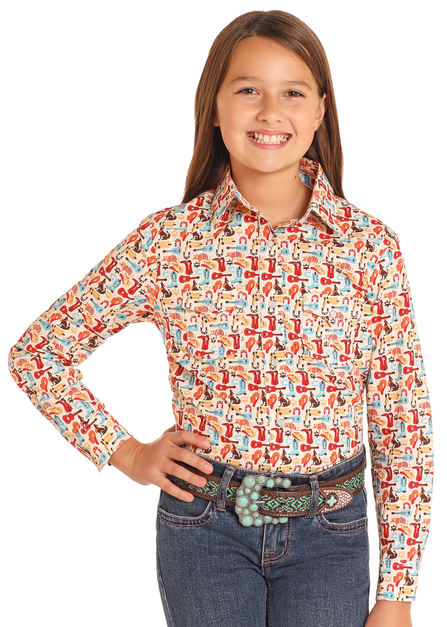 Girls Western Shirt with Snaps