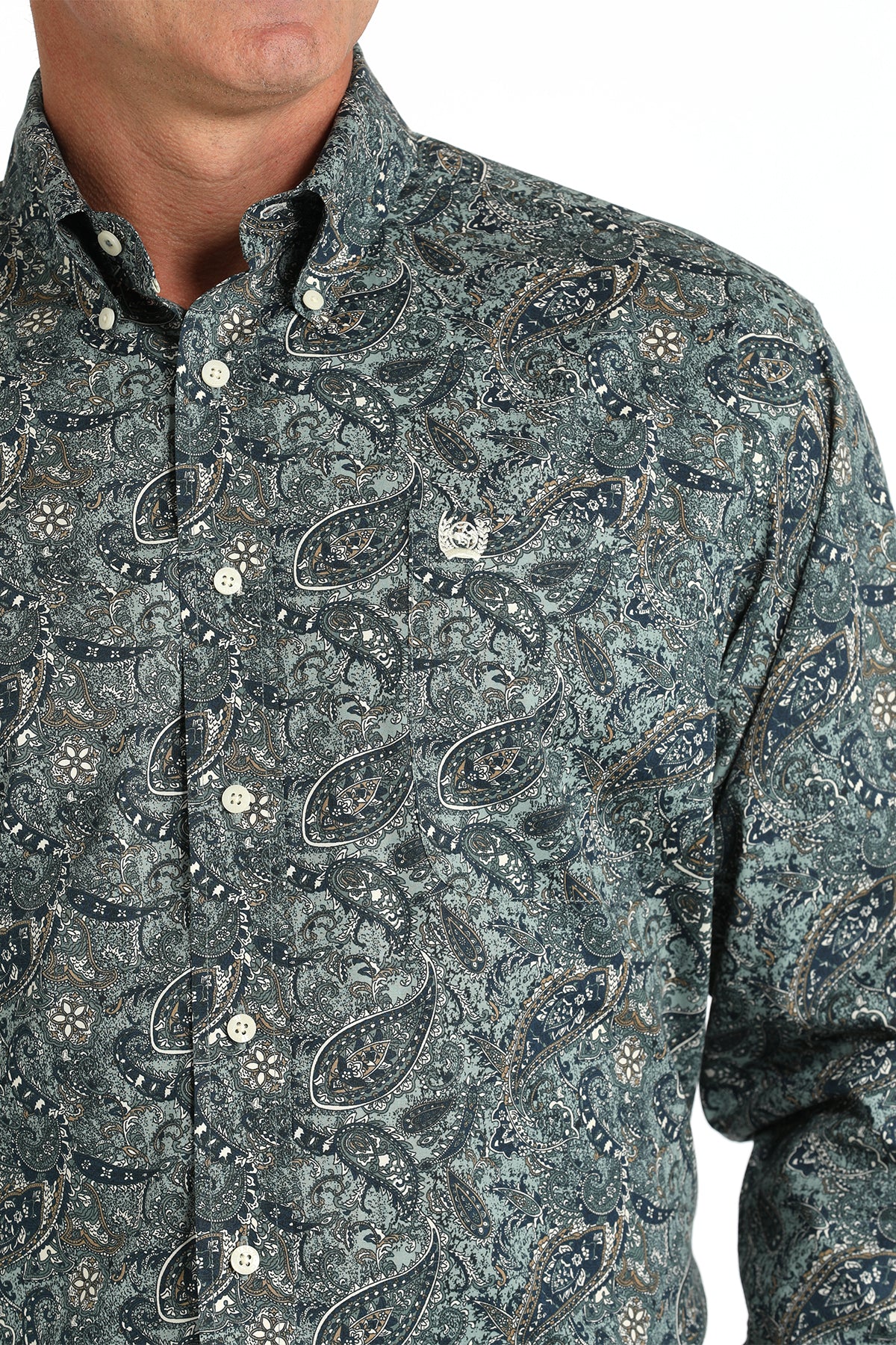 Men's Classic Fit Western Shirt - Green