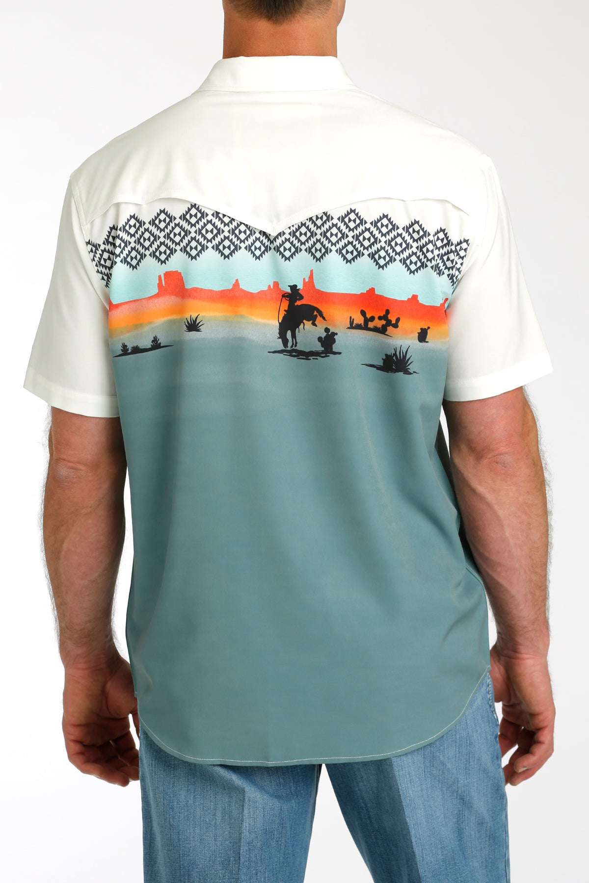 Men's Camp Shirt - Border Print