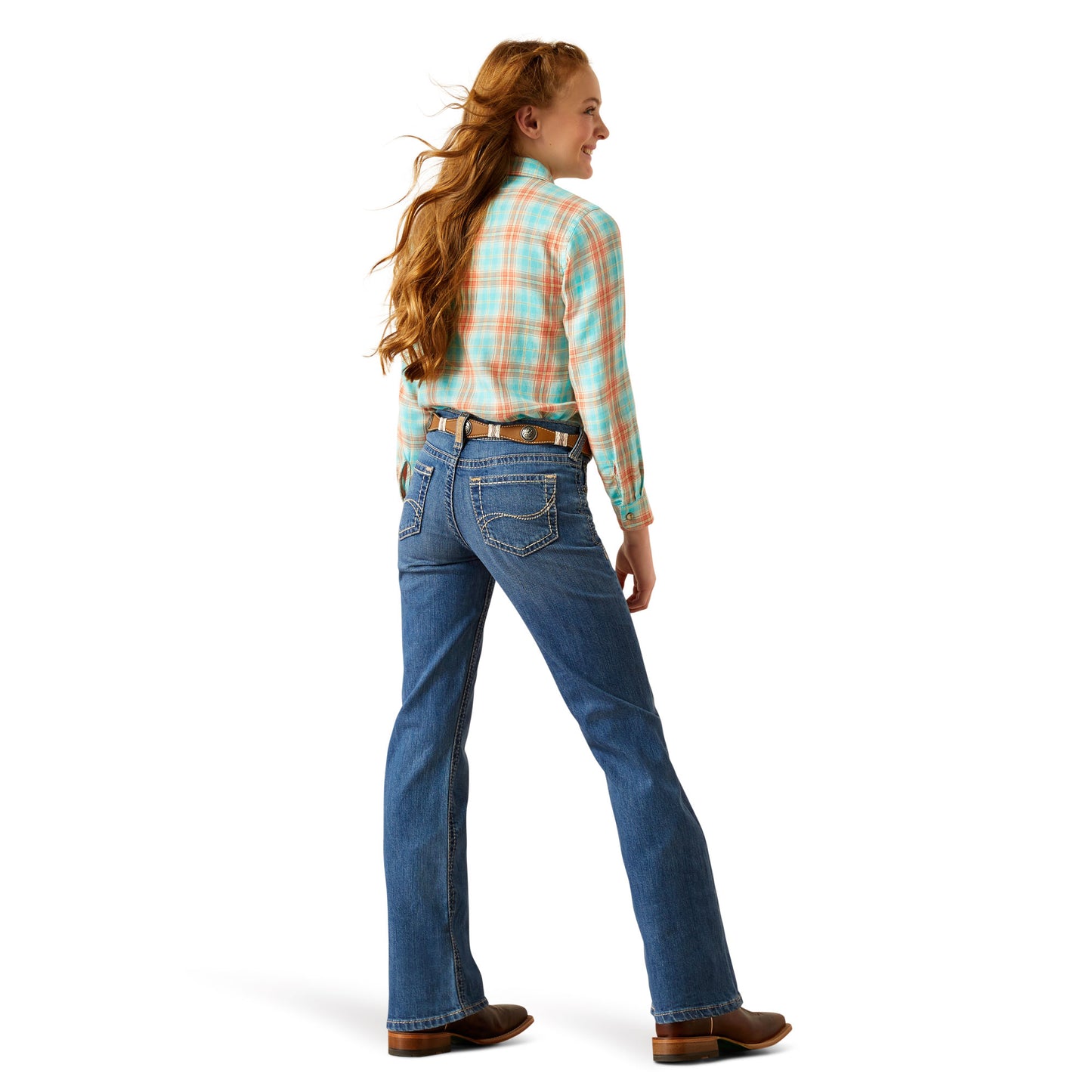 Girls Mid Rise Boot Cut Jeans
