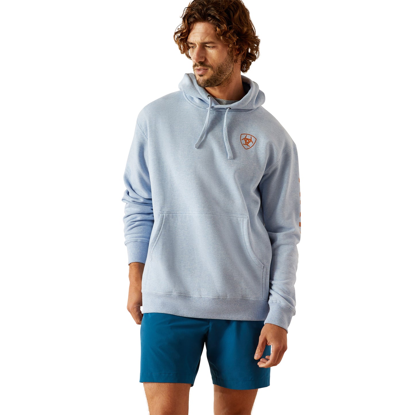 Mens Blue Heather Hoodie