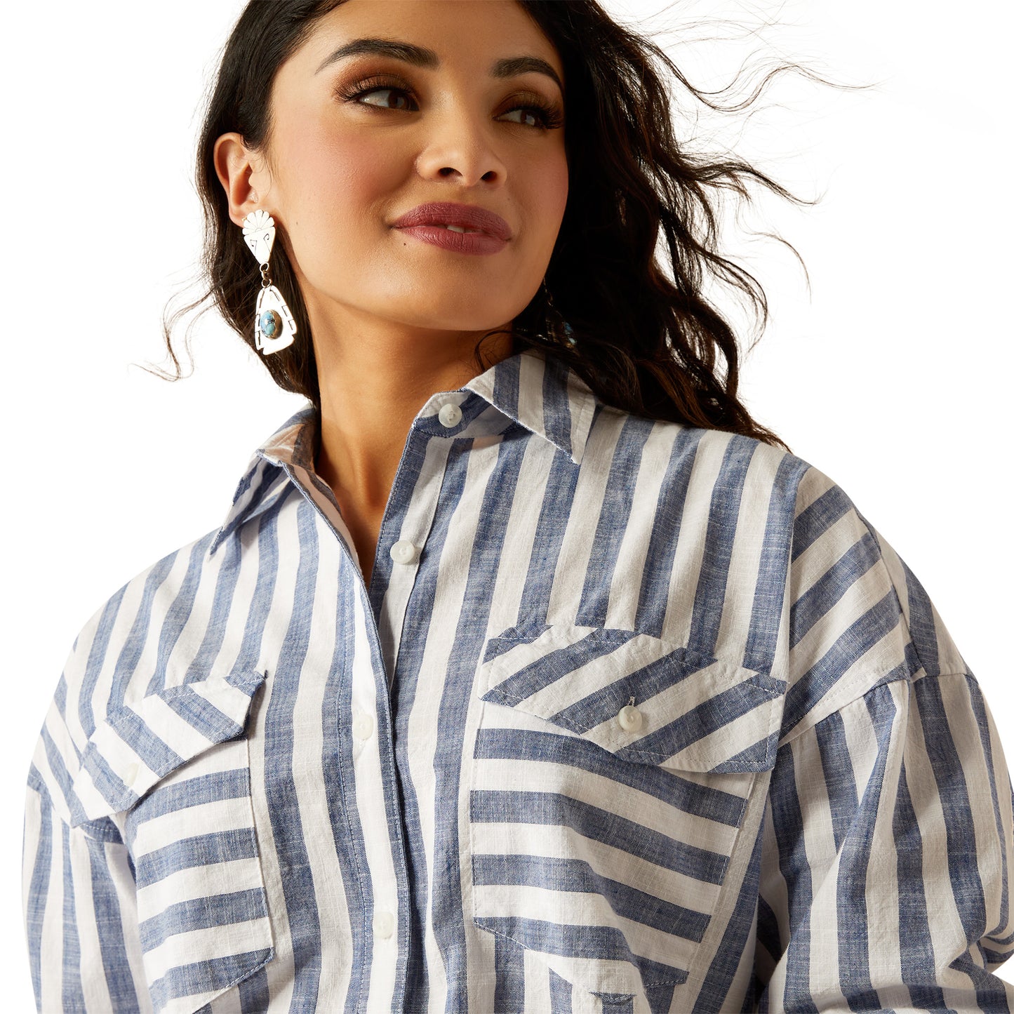 Ladies Oversize Button Down Shirt
