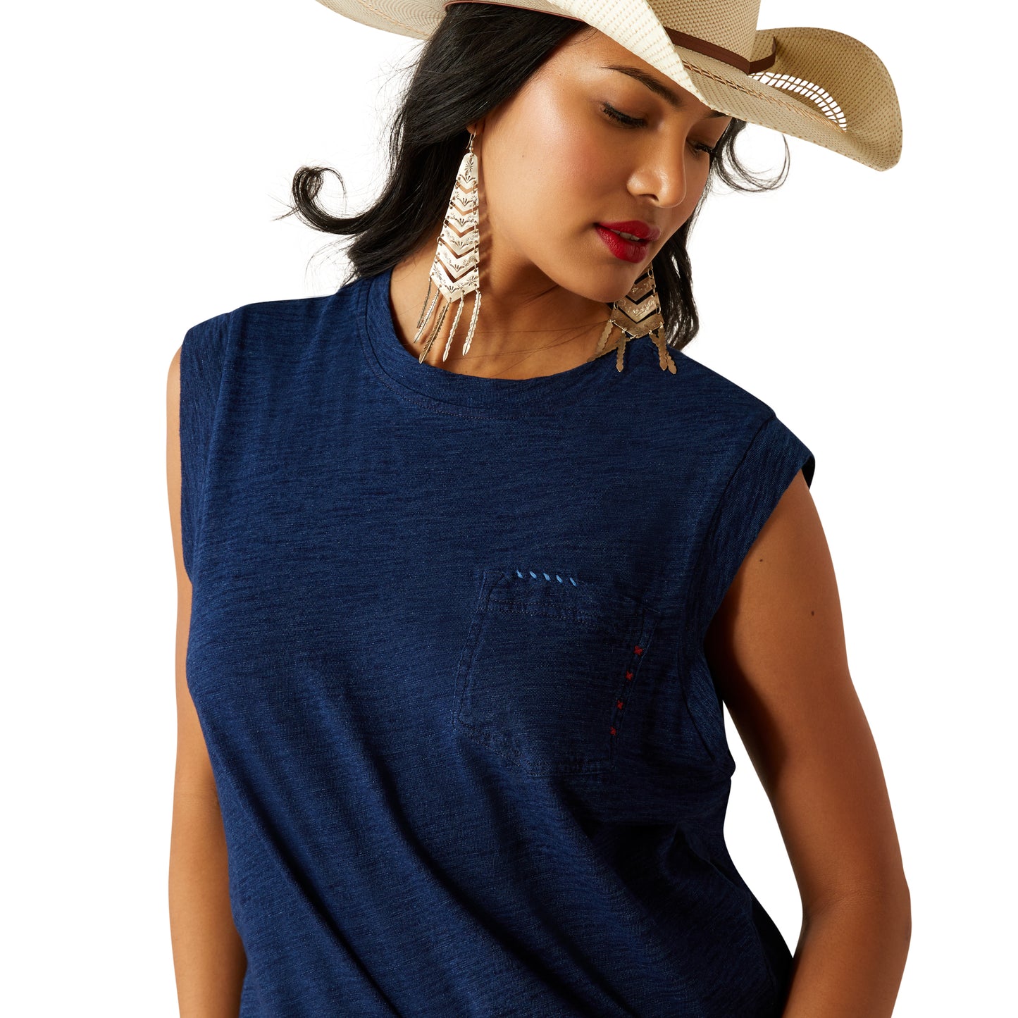 Ladies Indigo Tank