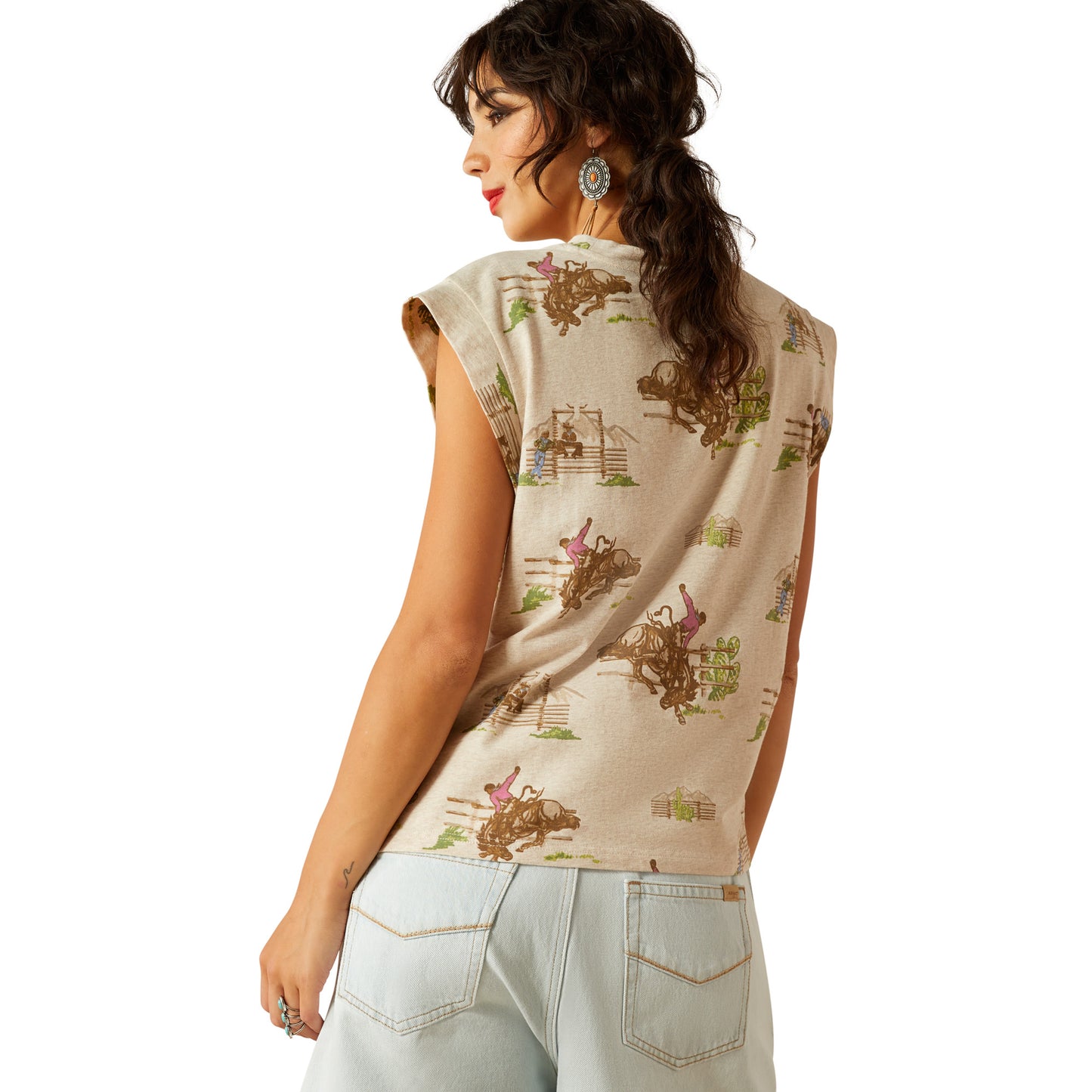 Ladies Western Print Tank