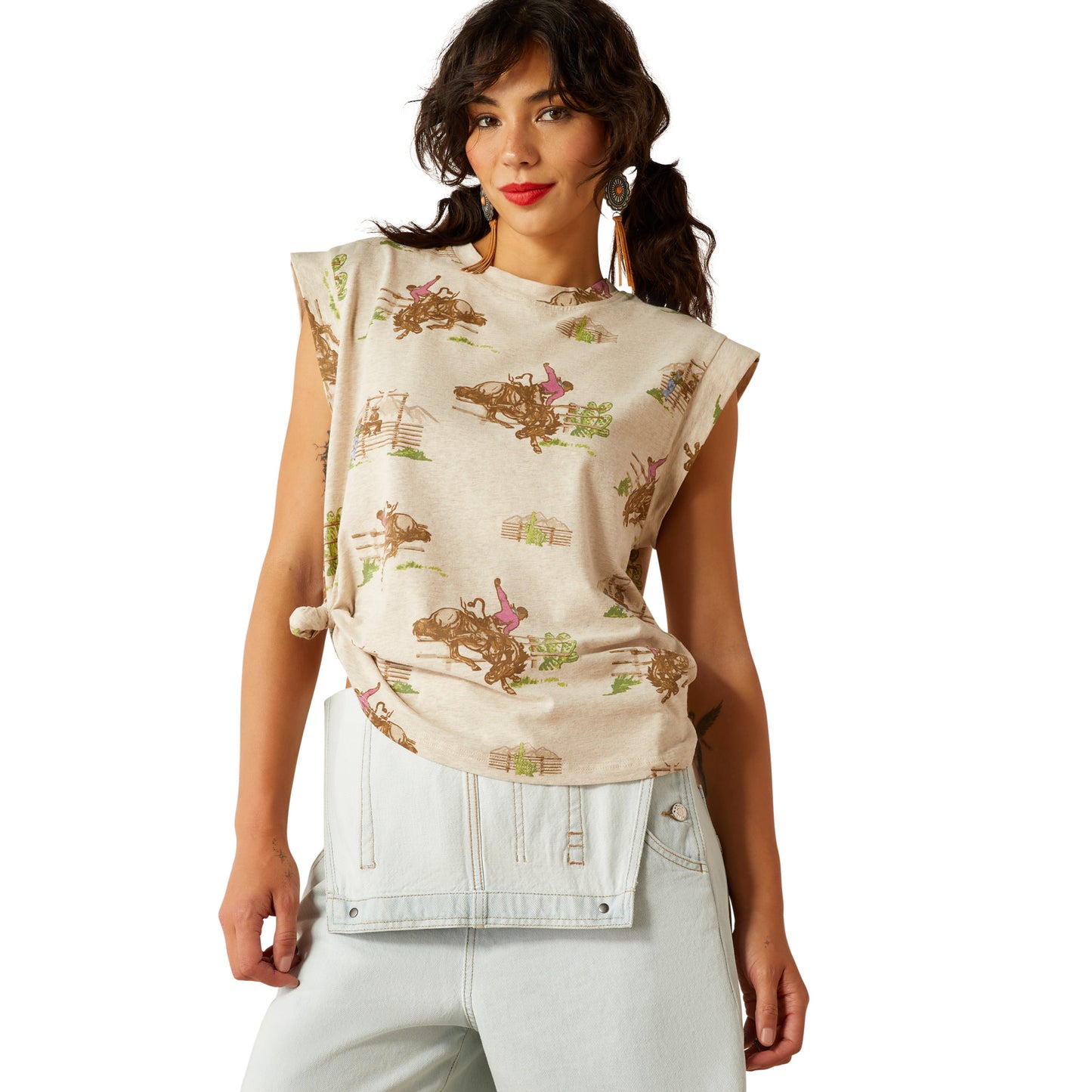 Ladies Western Print Tank