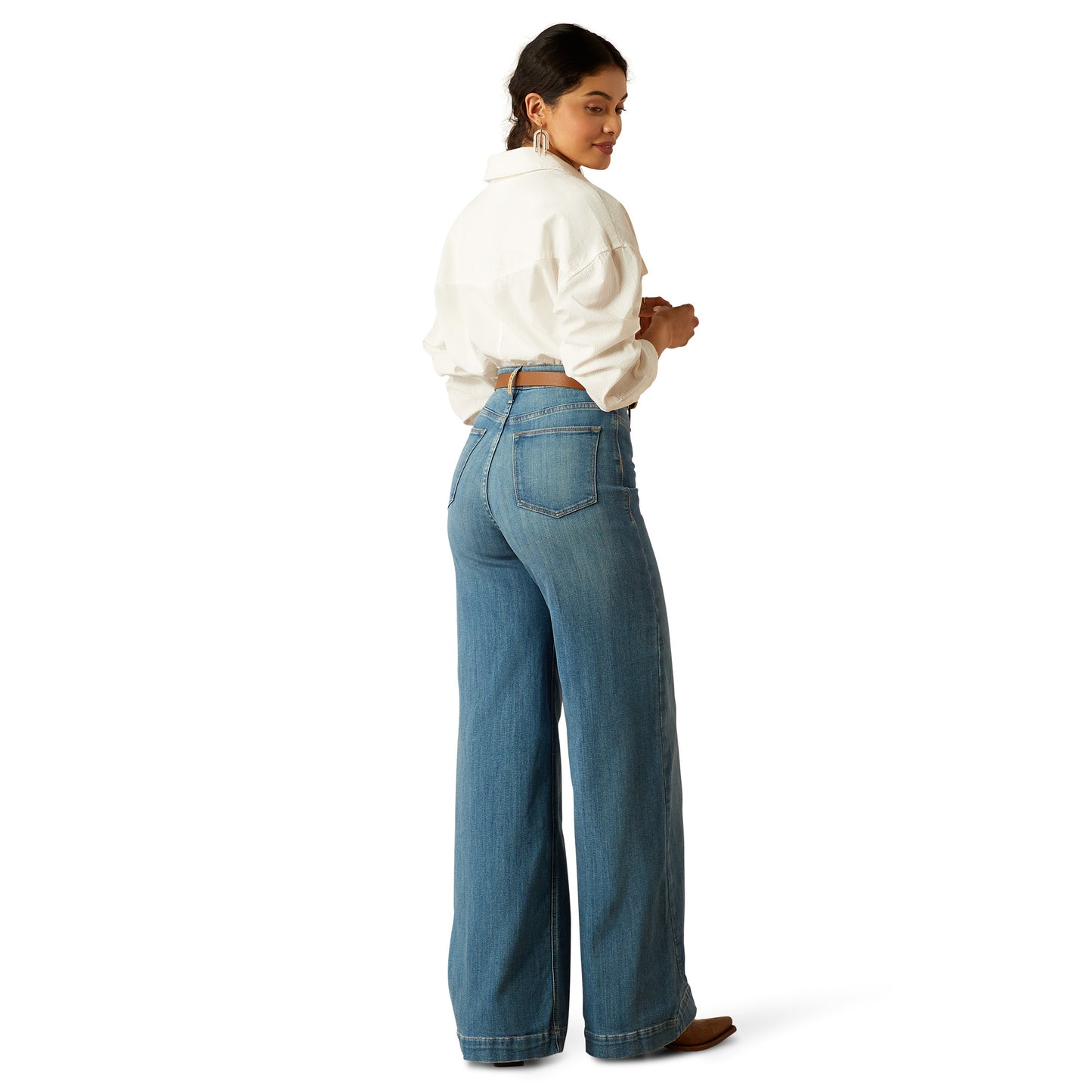 Ladies Ultra High Rise Wide Leg Jeans
