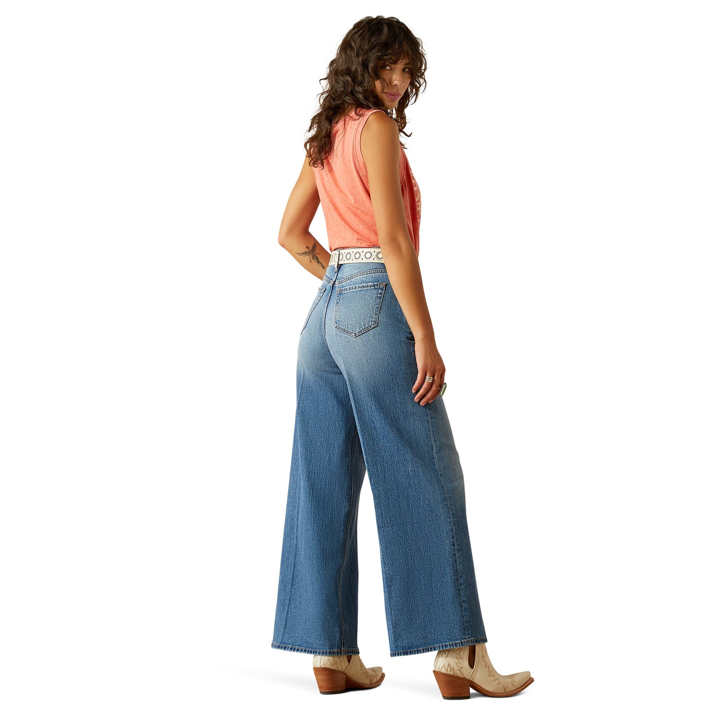 Ladies Ultra High Rise Wide Leg Jean