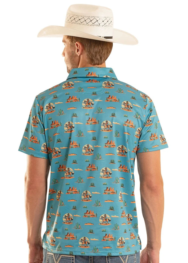 Dale Brisby Western Desert Print Polo