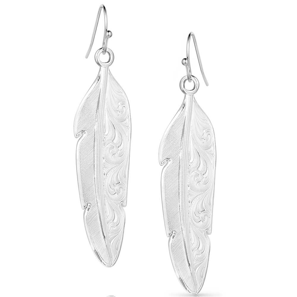 Silver Feather Earrings – Western Stockman
