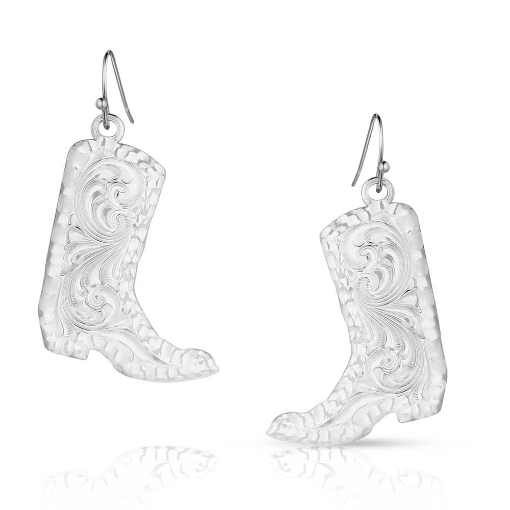 Silver Boot Earrings