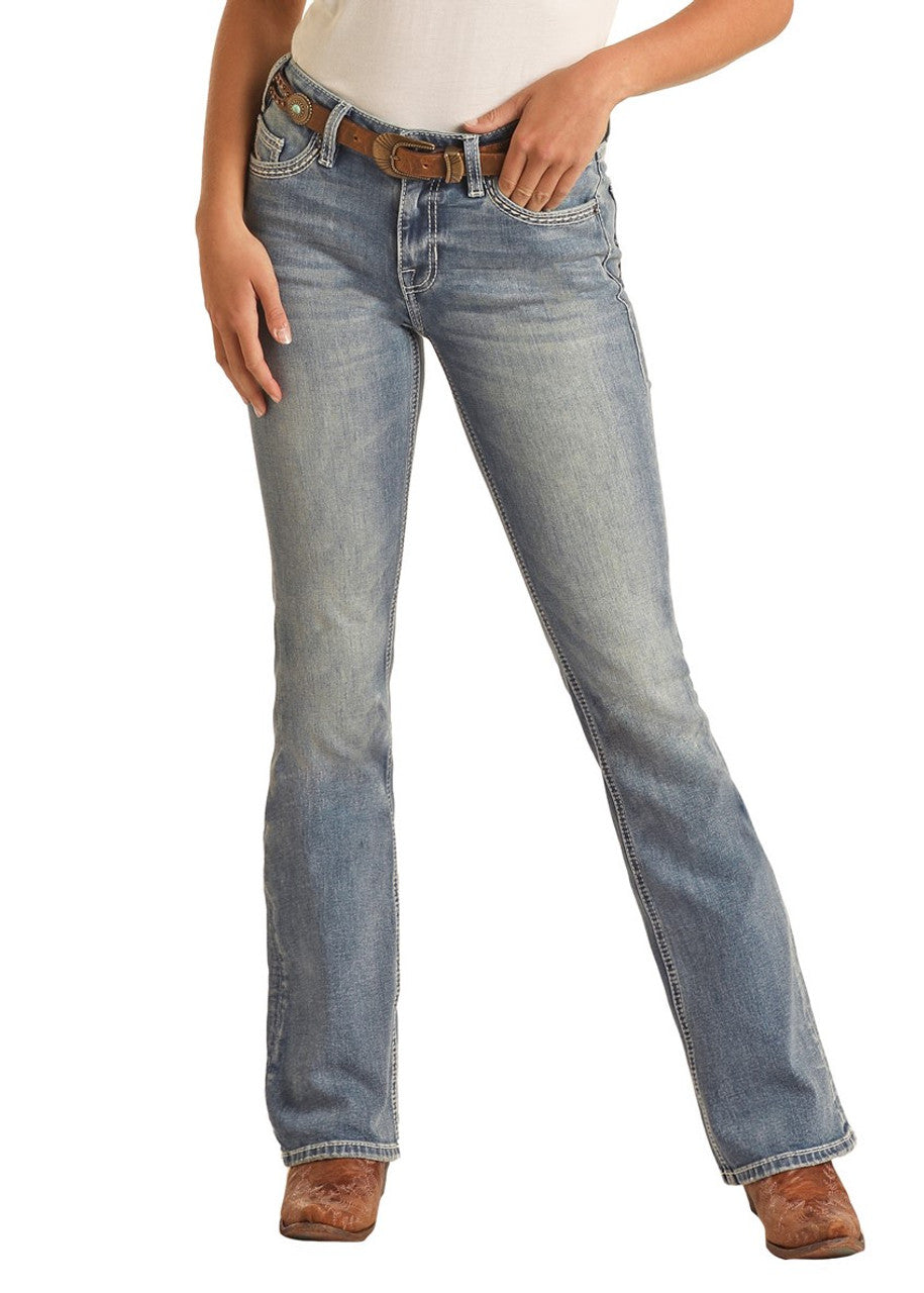Ladies Mid Rise Bootcut Jeans