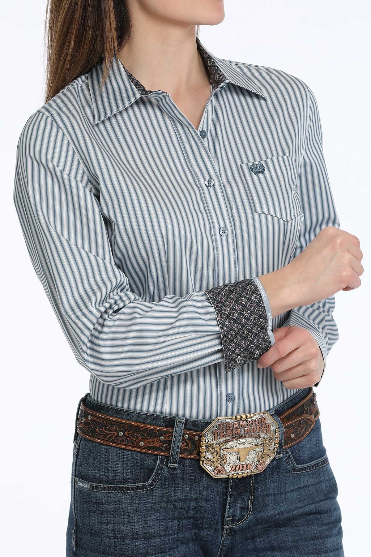 Stripe Button-Down Western Shirt