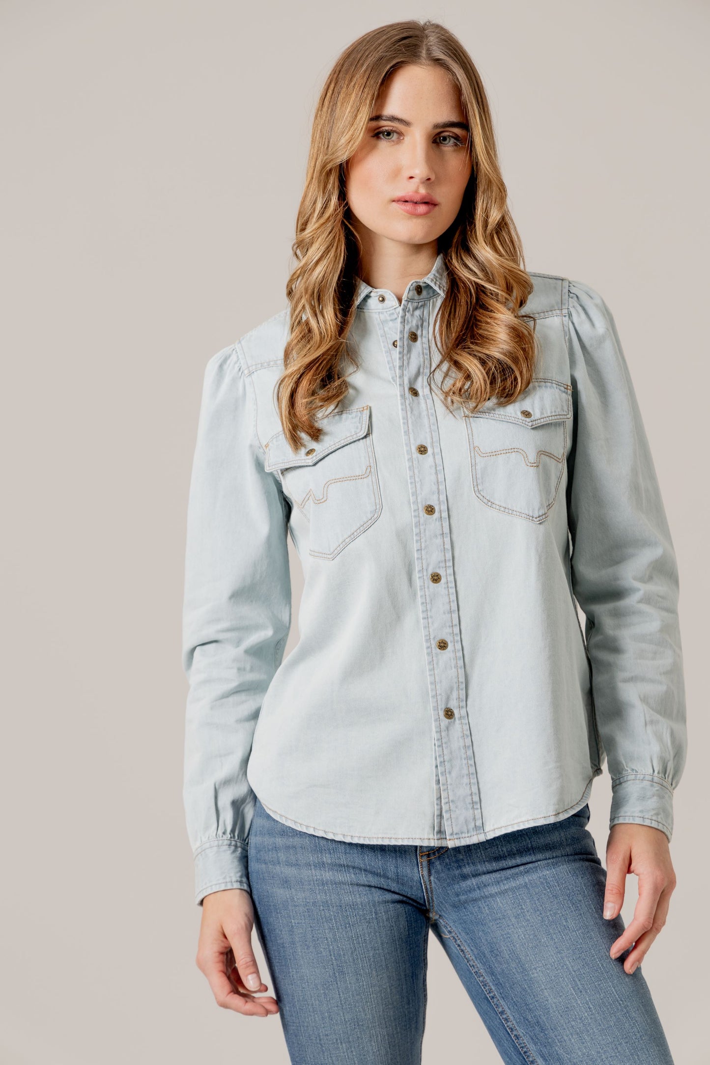 Ladies Jane Denim Snap Shirt